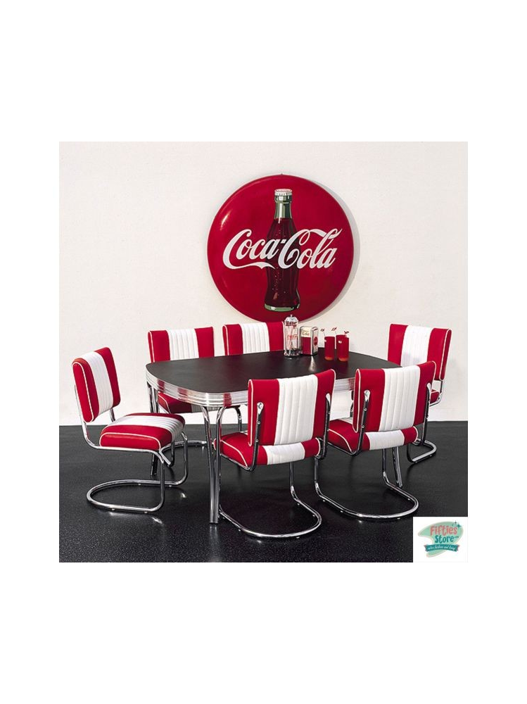 Sanders Eetkamer Set - Jaren 50 Retro Rood Wit Zwart - Bel-Air