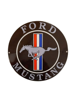 Sanders Decoratie Bord - Ford Mustang Logo Ø30cm - Emaille