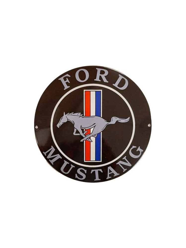 Sanders Decoratie Bord - Ford Mustang Logo Ø30cm - Emaille