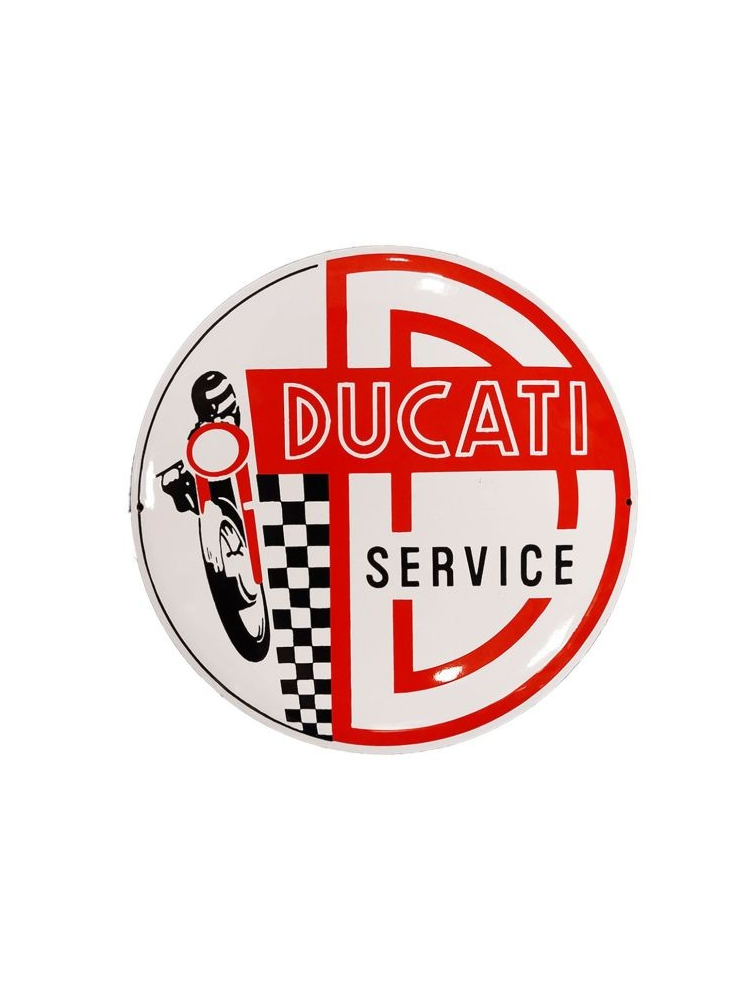 Sanders Decoratie Bord - Ducati Service Rond Ø40cm - Emaille