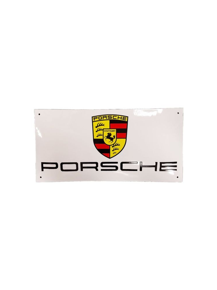 Sanders Decoratie Bord - Porsche Logo Wit 60 x 30cm - Emaille