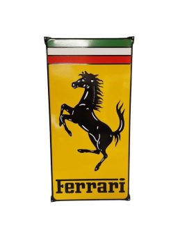 Sanders Decoratie Bord - Ferrari Logo 60 x 30cm - Emaille