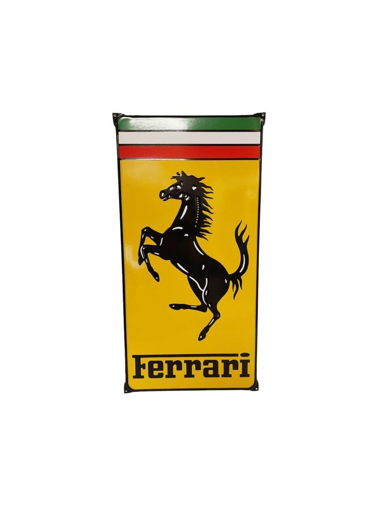 Sanders Decoratie Bord - Ferrari Logo 60 x 30cm - Emaille