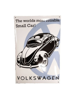 Sanders Decoratie Bord - Volkswagen Beetle Reliable Car 60 x 40cm - Emaille