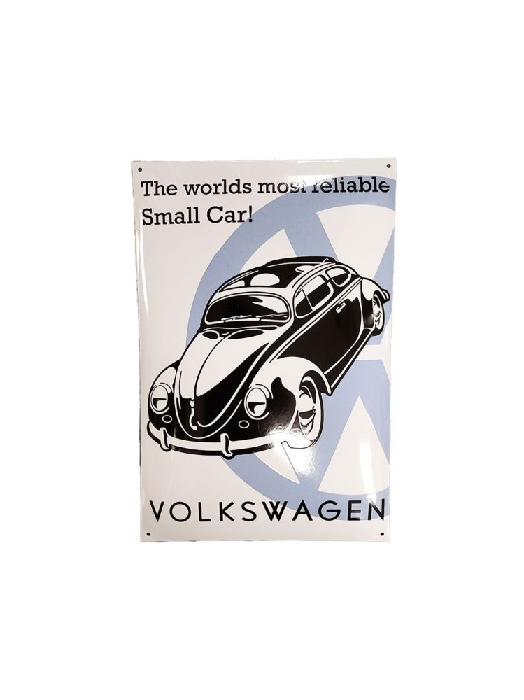 Sanders Decoratie Bord - Volkswagen Beetle Reliable Car 60 x 40cm - Emaille