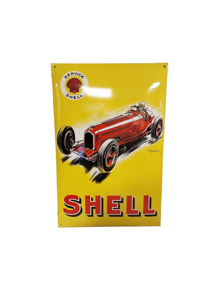 Sanders Decoratie Bord - Shell Racecar 60 x 40cm - Emaille