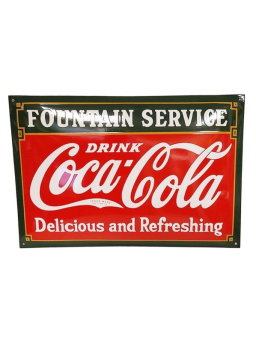 Sanders Decoratie Bord - Coca-Cola Fountain Service 60x40cm - Emaille