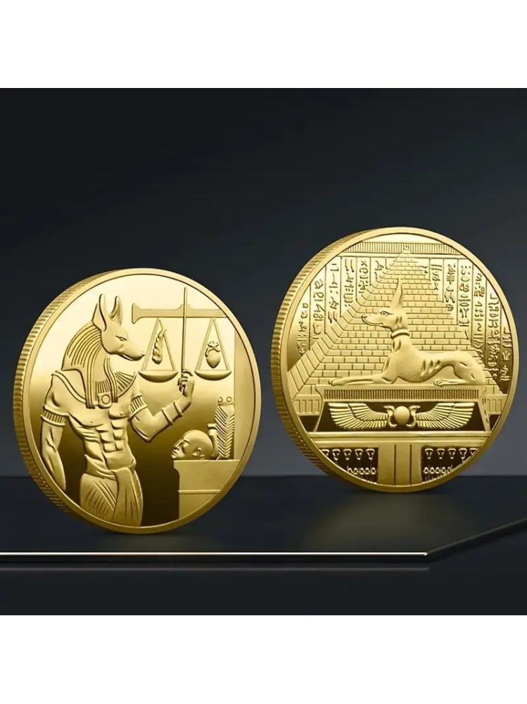 Sanders verzamelmunt - Anubis - Piramide - Weegschaal - Goud