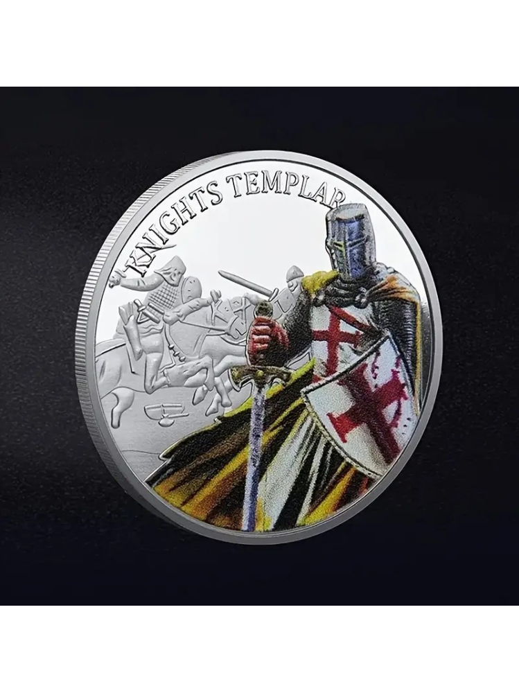 Sanders verzamelmunt - Knights Templar - Kruis Logo - Zilver