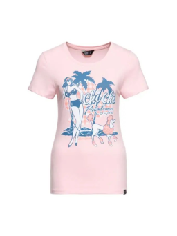 Sanders Dames T-Shirt - Chi Chi Beach Poodle - Roze - Queen Kerosin