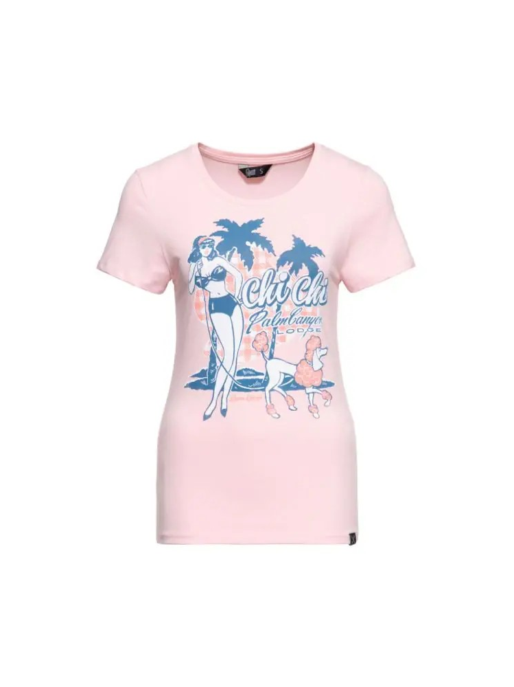 Sanders Dames T-Shirt - Chi Chi Beach Poodle - Roze - Queen Kerosin