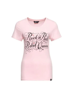 Sanders Dames T-Shirt - Rock 'N' Roll Rebel - Roze - Queen Kerosin
