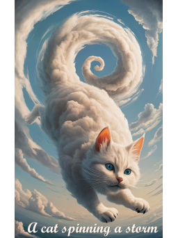 Sanders Riddle Rijm - A cat spinning a storm