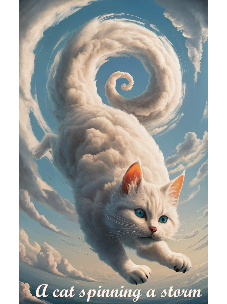 Sanders Riddle Rijm - A cat spinning a storm